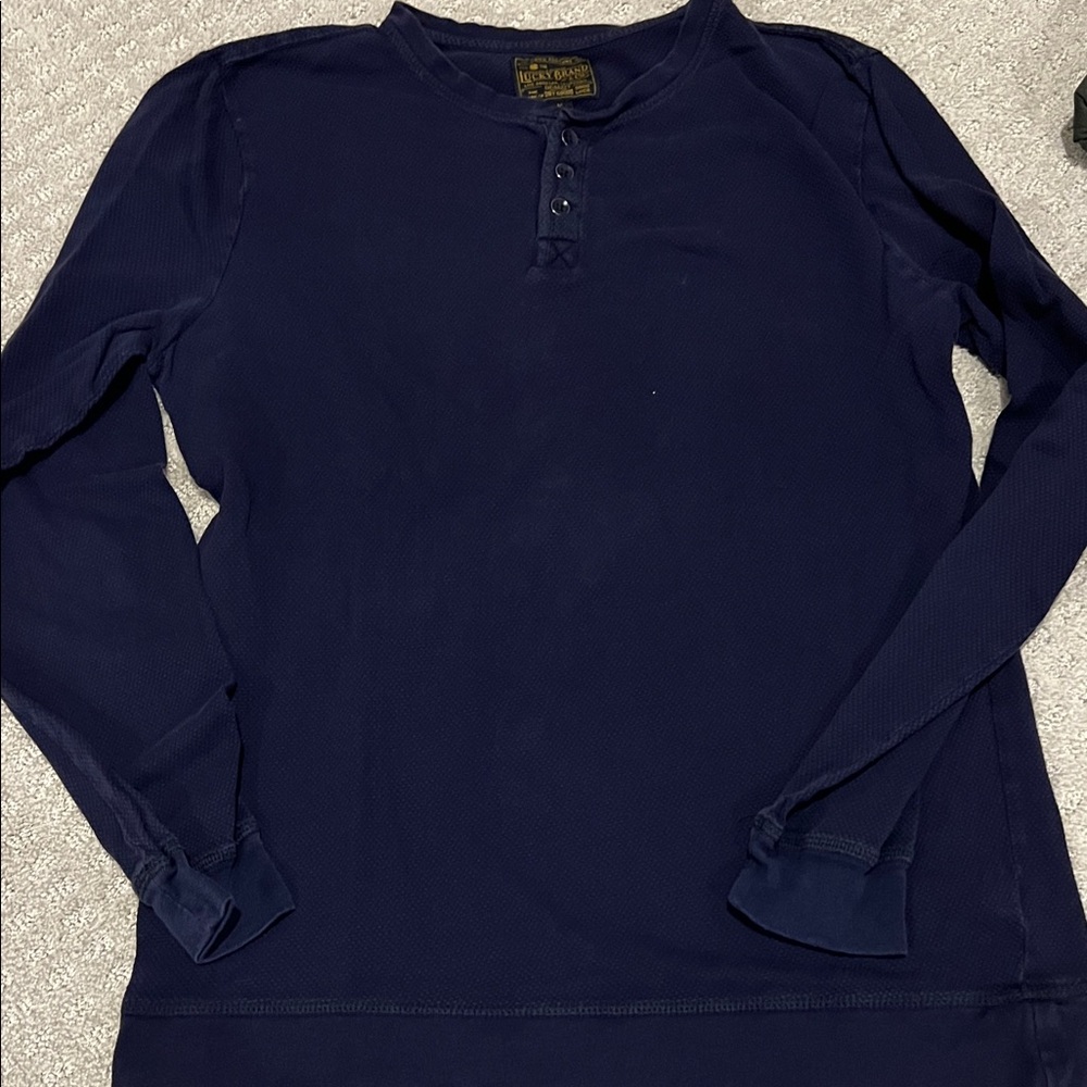 Henley Long-Sleeve Shirt - Navy